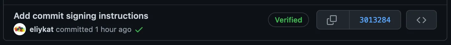 Image showing the Verified badge in Github