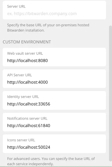 Custom Local Environment